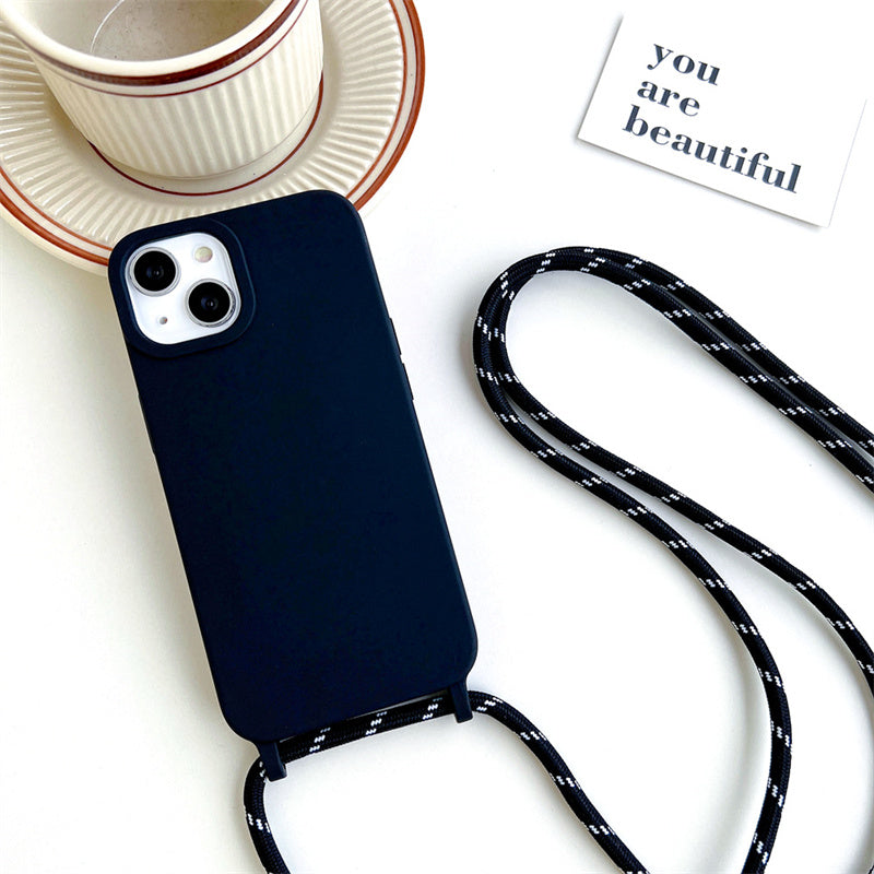 Solid Silicone Lanyard Case for iPhone